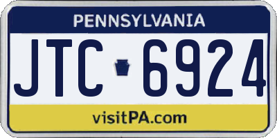 PA license plate JTC6924