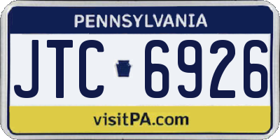 PA license plate JTC6926