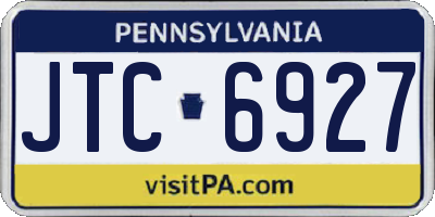 PA license plate JTC6927