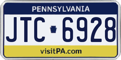 PA license plate JTC6928
