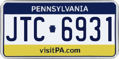 PA license plate JTC6931