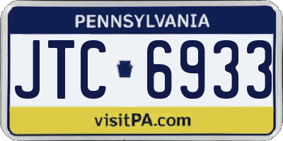 PA license plate JTC6933