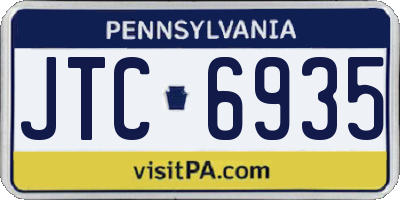 PA license plate JTC6935