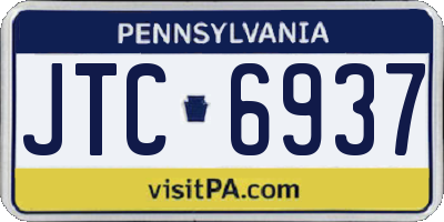 PA license plate JTC6937