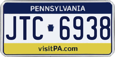 PA license plate JTC6938