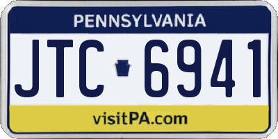 PA license plate JTC6941