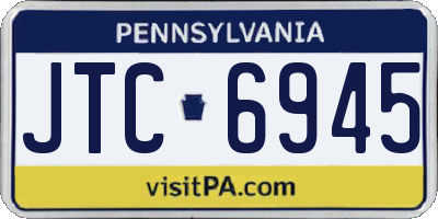 PA license plate JTC6945