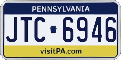 PA license plate JTC6946