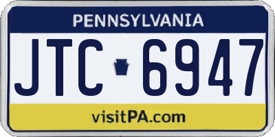 PA license plate JTC6947