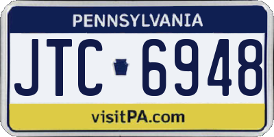 PA license plate JTC6948