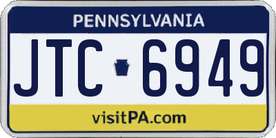 PA license plate JTC6949