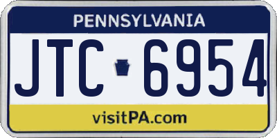 PA license plate JTC6954