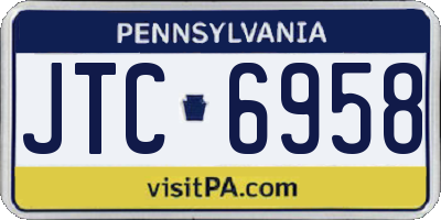 PA license plate JTC6958