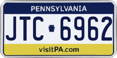PA license plate JTC6962