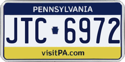 PA license plate JTC6972
