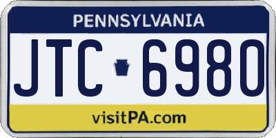 PA license plate JTC6980