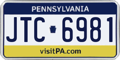 PA license plate JTC6981