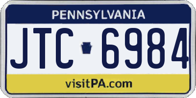 PA license plate JTC6984