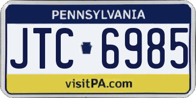 PA license plate JTC6985