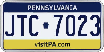 PA license plate JTC7023