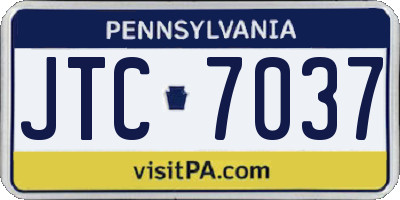 PA license plate JTC7037
