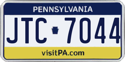 PA license plate JTC7044