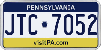 PA license plate JTC7052