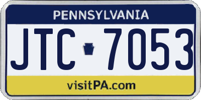 PA license plate JTC7053