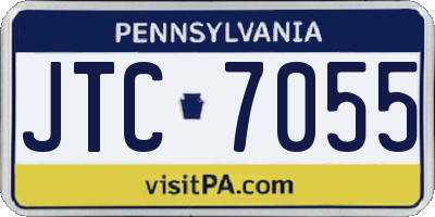 PA license plate JTC7055