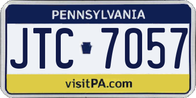 PA license plate JTC7057