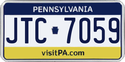 PA license plate JTC7059