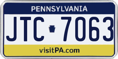 PA license plate JTC7063