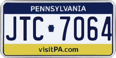 PA license plate JTC7064