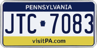 PA license plate JTC7083