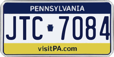 PA license plate JTC7084