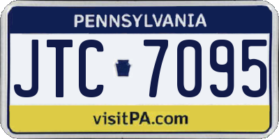 PA license plate JTC7095