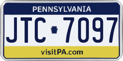 PA license plate JTC7097