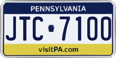 PA license plate JTC7100