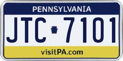 PA license plate JTC7101