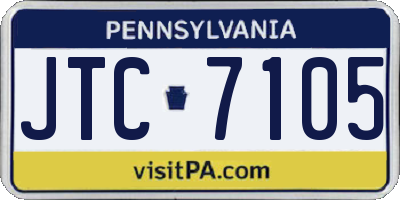 PA license plate JTC7105