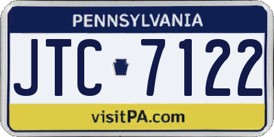 PA license plate JTC7122