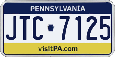 PA license plate JTC7125