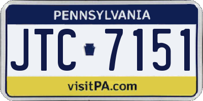 PA license plate JTC7151
