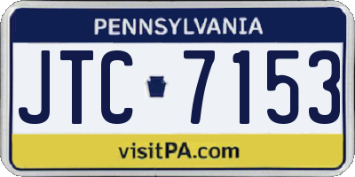 PA license plate JTC7153