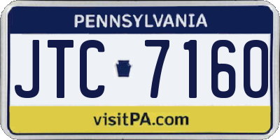 PA license plate JTC7160