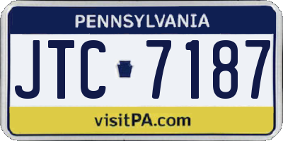 PA license plate JTC7187