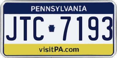 PA license plate JTC7193