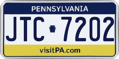 PA license plate JTC7202