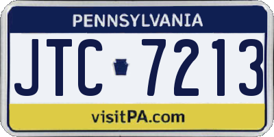 PA license plate JTC7213