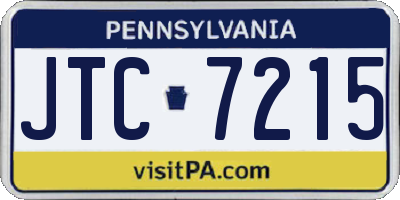 PA license plate JTC7215